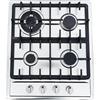 MccoMMon 58 x 50 cm, 4 fornelli a gas, built-in, propano, vetro temperato, piano cottura in acciaio inox