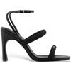 Armani Exchange per donna. [XDP059XV92500002] Sandali alti neri Webbing+, Nero, 8 a 10cm, Fibbia, Casual