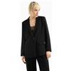 Armani Exchange per donna. [XW000941AF10872UC001] Blazer a maniche lunghe con revers a lancia e bottone singolo casual tinta unita, nero, Po
