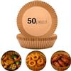 Agyo Carta Forno Tonda per Friggitrice ad Aria 50 Pezzi - Ø20cm x 4,5cm, Antiaderente Monouso, Resistente fino a 220°C, Compatibile Forno e Microonde