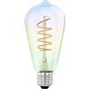 Eglo lampadina LED E27 dimmerabile colorata, lampadina a spirale scintillante, lampadina arcobaleno, 4 Watt, 200 Lumen, bianco caldo, 2000k, lampadina Edison ST64, Ø 6,4 cm