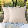 OTOSTAR Confezione da 2 federe quadrate per cuscini impermeabili per interni ed esterni, 45 x 45 cm, decorative per giardino, patio, divano, tenda, parco, divano (beige)