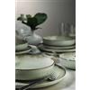Hermia Concept Elegante set da 12 pezzi, 100% porcellana verde, include 4 piastre di servizio (24 cm), 4 piatti (20 cm), 4 ciotole (15 cm), Microwave & Dishwasher Safe