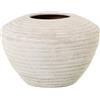 DRW Vaso da tavolo in Ceramica Beige Sabbia Ondulato 36x36x25cm