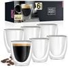 Moritz & Moritz Barista Torino 6 x Bicchieri da espresso a doppia parete 60 ml Tazze da caffè in vetro per bevande calde e fredde, lavabili in lavastoviglie