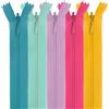 MARARDI [Pack 5] Cerniere Invisibili [Multicolore] Nylon [12 cm] Chiusure Lampo per Cucito e Artigianato per Stoffa Vestiti Borse per Cucire a Macchina Tessuto di Cotone con Chiusura in Metallo