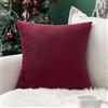 MIULEE Confezione da 1 Federa in Velluto Natale Federde per Cuscini di Natale Copricuscino Decorativo Fodera Quadrata per Cuscino per Divano Camera da Letto Casa 65X65cm Vino Rosso