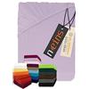 npluseins Lenzuolo con angoli elasticizzati, in jersey, in diversi colori e misure, 100% cotone, 159,192, 80-90 x 190 cm, lilla