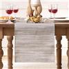 DecorMommt Grigio Runner Tavolo Moderno Runner Tavola Tavolo da pranzo Lino Cucina Decorativo Retrò Runner da Tavola per Vacanze Agriturismo Gathering Cena Feste Nozze Lavabile in Lavatrice 33x183 CM