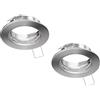 ledscom.de 2 pezzi cornice da incasso a soffitto FERE, rotonda, acciaio inox opaco