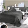 Delindo Lifestyle Copriletto Premium grigio per letto singolo, tinta unita, per camera da letto, 140 x 210 cm