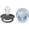 BIBS Ciuccio De Lux Rotondo Silicone Ferro -Baby Blu 0-36m - Bibs