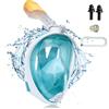 Riisoyu Maschera Snorkeling Bambini, Maschera Subacquea con Visuale Panoramica 180° Design Anti-Appannamento Anti-Infiltrazioni con Supporto di Action Cam per Il Nuoto e Le Immersioni, Verde