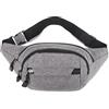 XUEHOU Marsupio da Uomo Marsupio Sportivo da Donna Borsa a Tracolla Moda Marsupi Borse a Tracolla Marsupio Impermeabile Borsa Grigia per Cellulare Marsupio 4 Scomparti per Correre Viaggi All'aperto