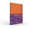 Collins Jumble & Co - Taccuino formato A5, a righe, motivo: Focus & Feel, 100% carta riciclata, colore: arancione/viola