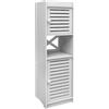 WODFARR Armadietto mobile da bagno a colonna, scaffale portaoggetti bianco per bagno, supporto per carta igienica, risparmio di spazio-78 x 22 x 22 cm