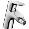 hansgrohe Focus - Rubinetto per bidet con scarico a tirante, Miscelatore monocomando per bidet con altezza bocca 54 mm, cromo, 31920000