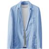 NBNX Giacca da uomo in lino, leggera con 2 bottoni, giacca monopetto con risvolto sottile, giacca casual da fumo, giacca estiva traspirante sportiva, Blu, XXXXL
