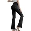 MISSMAO Pantaloni da Yoga da Donna con Tasche a Vita Alta Svasata Bootleg Yoga Pantaloni da Allenamento Leggins a Zampa Larga Pilates Danza Palestra Leggings,Nero,S