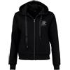 Emporio Armani Felpa Donna Zip, Cappuccio Iconic Terry,Nero (M)