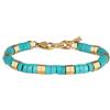 GAVU Bracciale da Uomo Turchese Sintetico e Acciaio Inox, Bracciale Perline Uomo