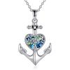 YAFEINI ciondolo a forma di ancora in argento sterling ossidato, motivo nautico, ancore, terra, corda, navigazione, gioielli per donne, equipaggio, adolescenti, ragazze, normale, Argento sterling, Non