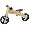 Robincool Bicicletta Senza Pedali Montessori Fast Wheels 63x32x36 cm Trasformabile in Triciclo in Legno Eco Color Natural e Nero
