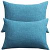 SWJ-swjssb Set Di 2 Copri Federe Cuscini Divano 50x70 Copricuscino 60x60 Con Cerniera,Federe Moderne Per Camera Da Letto Divano Decorativo Cotone e Lino Elegante Lavabile(Blue Green,50x70 cm Set Of 2)