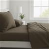Corredocasa - Completo Lenzuola in Microfibra, Set Letto con Lenzuolo Sotto, Lenzuolo Sopra e Federe in Tinta Unita (Matrimoniale Tortora)