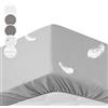 Sleepwise Premium - Lenzuolo Con Angoli, Coprimaterasso, 100% Microfibra Di Pile, Materassi Alti Fino A 30 cm, Öko-Tex, Senza Sostanze Nocive, Adatto Ad Allergici, Grigio Chiaro, 140-160x200cm