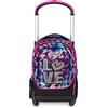 Seven Trolley Scuola Sganciabile Tyre, Viola Fucsia, Zaino Con Carrello Sganciabile Da 40 L, Maxi Ruote e Crossover System, Maneggevole e Resistente, Scuola Elementare e Media, Zaino Bambina