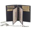 LEAS MCL Biker Portafogli Portadocumenti e Portacarte con Catena Cromo Vintage-Stile, Vera Pelle, Nero - ''LEAS Chain-Series''