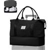WEPLAN Borsone da Viaggio Donna 40x20x25 Ryanair Borsa da Viaggio Aereo Bagaglio a Mano Borsone Palestra Donna Weekend Ospedale Borsa Sportiva Piscina con Scomparto per le Scarpe,Nero
