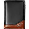 PORRASSO Portafoglio Uomo Portamonete Pelle Carte di Credito Protezione RFID Portafoglio Porta Tessere Porta Carte Credito Bifold Portafoglio Nero