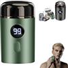 Pazvoza Easy Trim Pro, Rasoio Elettrico Uomo Mini & Portatile, Wet & Dry USB Ricaricabile, IPX7 Impermeabile per Viso Corpo e Parti Intime, Tecnologia Anti-Taglio, 60 Minuti Autonomia (Verde)