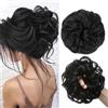Shangxiu Extension per capelli con elastico, per capelli sintetici (1B nero)