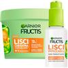 Garnier Fructis Lisci Cheratina Set Maschera 370ml Trattamento Lisciante per Capelli Secchi e Spenti + Siero Termoprotettore Lisci Impeccabili 50ml per Capelli Crespi Protegge Fino a 230°C - Set da 2