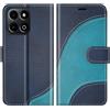 BoxTii Cover per Honor 200 Smart, Custodia in PU Pelle Portafoglio, Magnetica Flip Cover a Libro con Slot per Schede per Honor 200 Smart, Blu