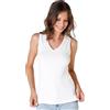 Lovable Canotta con Spalla Larga Light Rib Donna, Bianco Seta, M