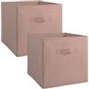 DII - Contenitori in tessuto per vivai, uffici e organizzazioni domestiche, realizzati per adattarsi a organizzatori cubi standard (33 x 33 x 33 cm) rosa - Set di 2