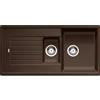 Blanco ZIA 6 S 1515072 Lavello 100X50 cm 2 Vasche Rettangolare con Gocciolatoio Silgranit Marrone
