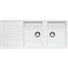 Blanco ZIA 8 S 1515597 Lavello 116X50 cm 2 Vasche Rettangolare con Gocciolatoio Silgranit Bianco