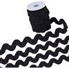GORGECRAFT Nastro RIC Rac da 20 mm 10 Iarde Nero Onda Cucito Piegatura Frange Trim Tessuto Intrecciato Tessuto Pizzo per Artigianato Fai da Te Vestiti Abito Abbellimento Fiore Confezione Regalo