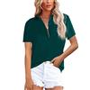 NONSAR Camicetta da Donna Elegante a Maniche Corte con Colletto Alto, da Ufficio, Casual