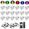 SUBOSI 20 pezzi faretti LED RGB a incasso per pavimento,Alexa compatibili,Luce da incasso IP67 impermeabile,12 V DC, Ø31 mm, 0.6 W,controllo smartphone via Wi-Fi,Terrazza Cucina Giardino