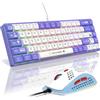 MAMBASNAKE AJAZZ AK680 Mechanical Keyboard, 68 Key 60 Percent Hot Swappable Gaming Keyboard + 6 Adjustable DPI 6400 Gaming Mouse with 6 RGB Light, for PC/Mac/Laptop Gamer (Blue Clicky Switch)