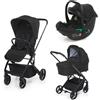 Foppapedretti Trio Tic Toc Ebony Passeggino, Navicella E Seggiolino Auto Foppapedretti 9700330201 - Carrozzine E Trio