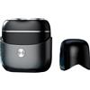QINZITAO Rasoio elettrico a doppia testa in miniatura da uomo portatile per viaggi e toelettatura quotidiana Regolatore di barba ricaricabile USB