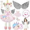 AUNGCSHE Unicorno Peluche Set, Vestito Unicorno Bambina unicorno bambina regalo, Regali di Compleanno e di Natale per Bambina di 3 4 5 6 7 8 Anni