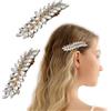AIYVELU 2 Pcs di fermagli per capelli con strass, fermagli per capelli con bottone a pressione in metallo, fermagli per capelli con strass vintage, fermagli per capelli con strass scintillanti Oro